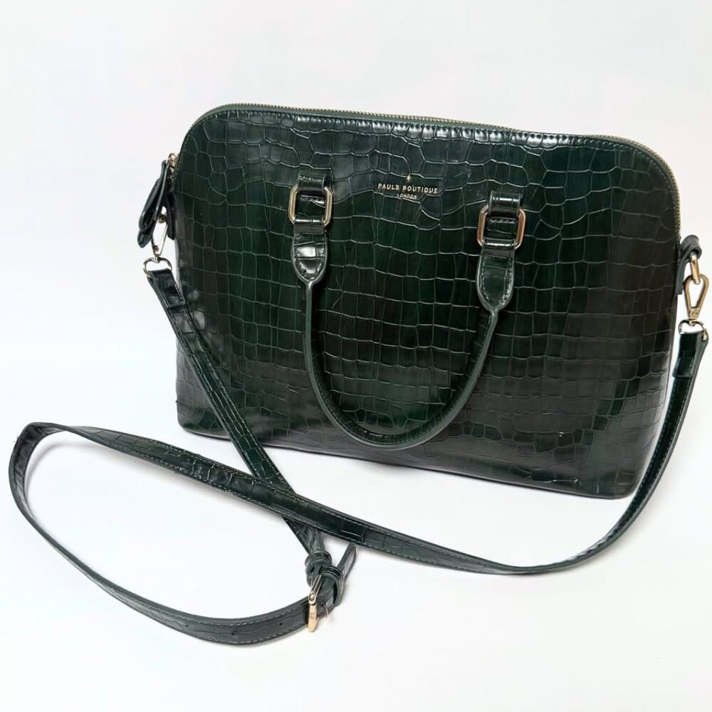 Pauls Boutique Green Crocodile purse - Top Handle Purse / Shoulder Bag